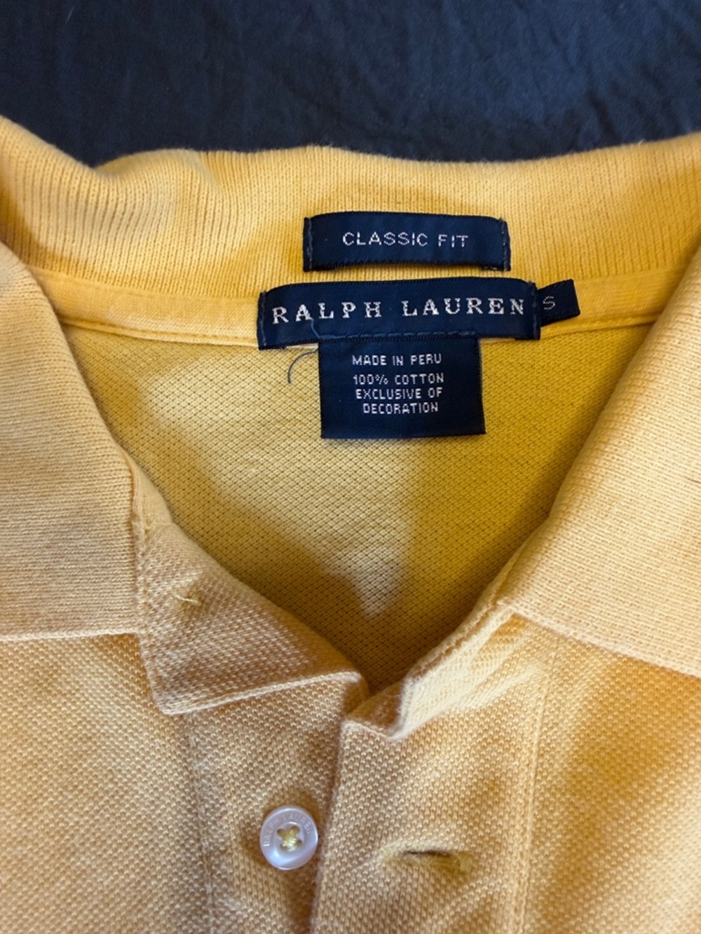 Ralph Lauren Yellow Classic Fit Polo with Pink Pony Logo - Picture 2 of 4